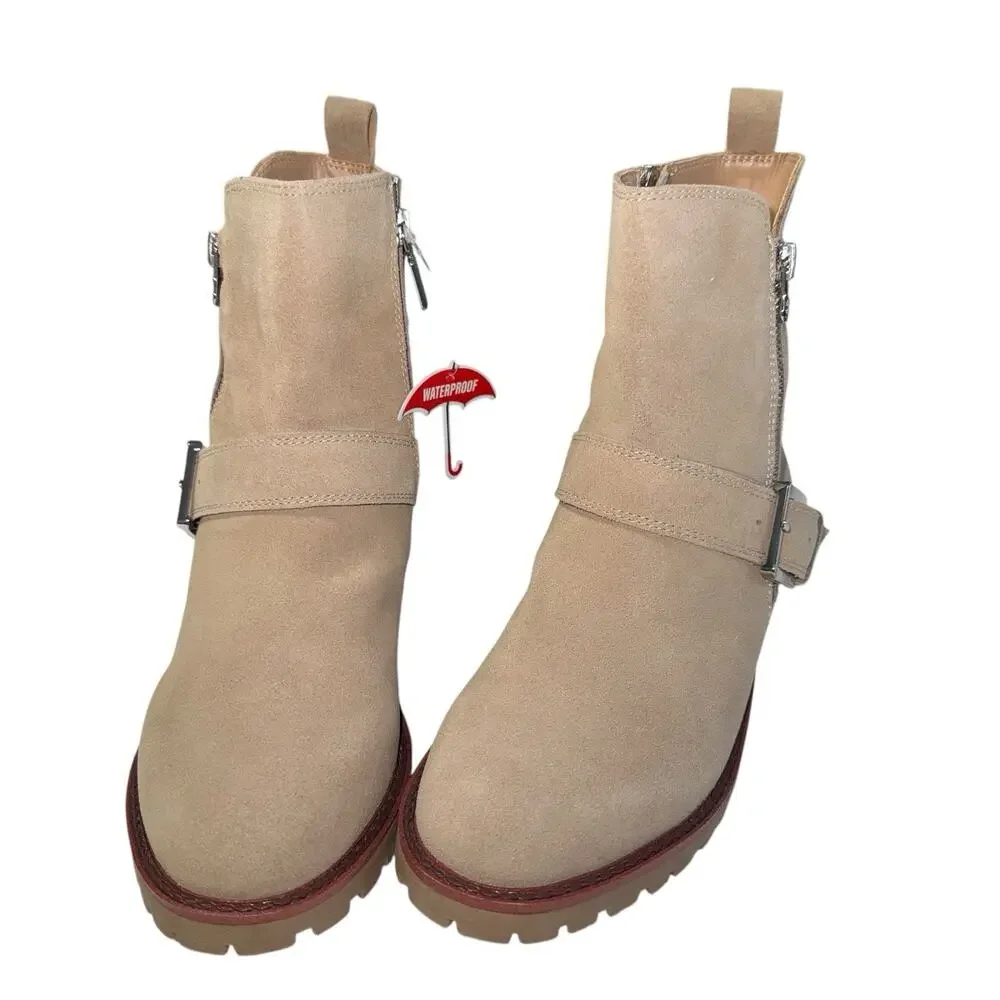 Blondo Kaina Beige Women's Waterproof suede ankle boots SZ/ 7